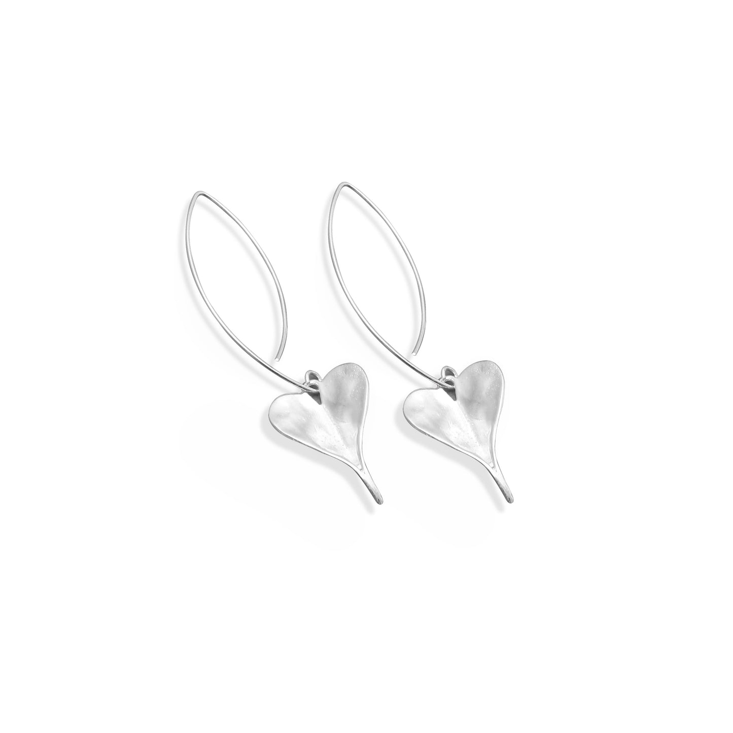 925 Sterling Silver Heart Dangle Earrings – Elegant & Minimalist Jewelry