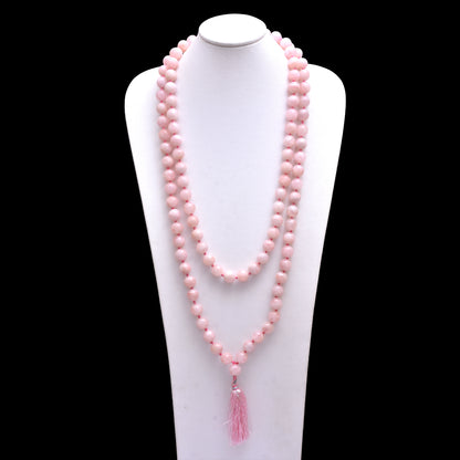 Morganite Gemstone Japa Mala - Nurture Love & Emotional Healing