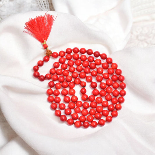 Red Coral Japa Mala - Vitality & Passion Meditation Beads