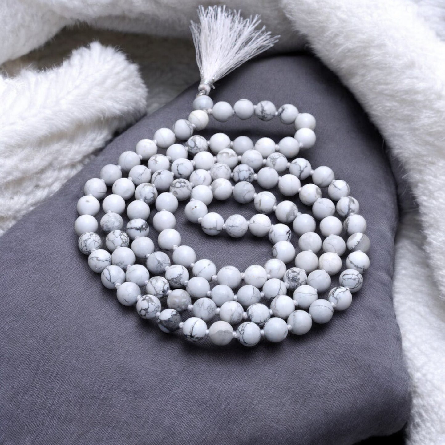 Howlite Japa Mala - Calmness & Serenity Meditation Beads