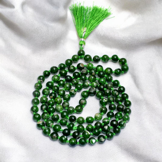 Chrome Diopside Japa Mala - Elevate Your Spiritual Journey with Healing Energy