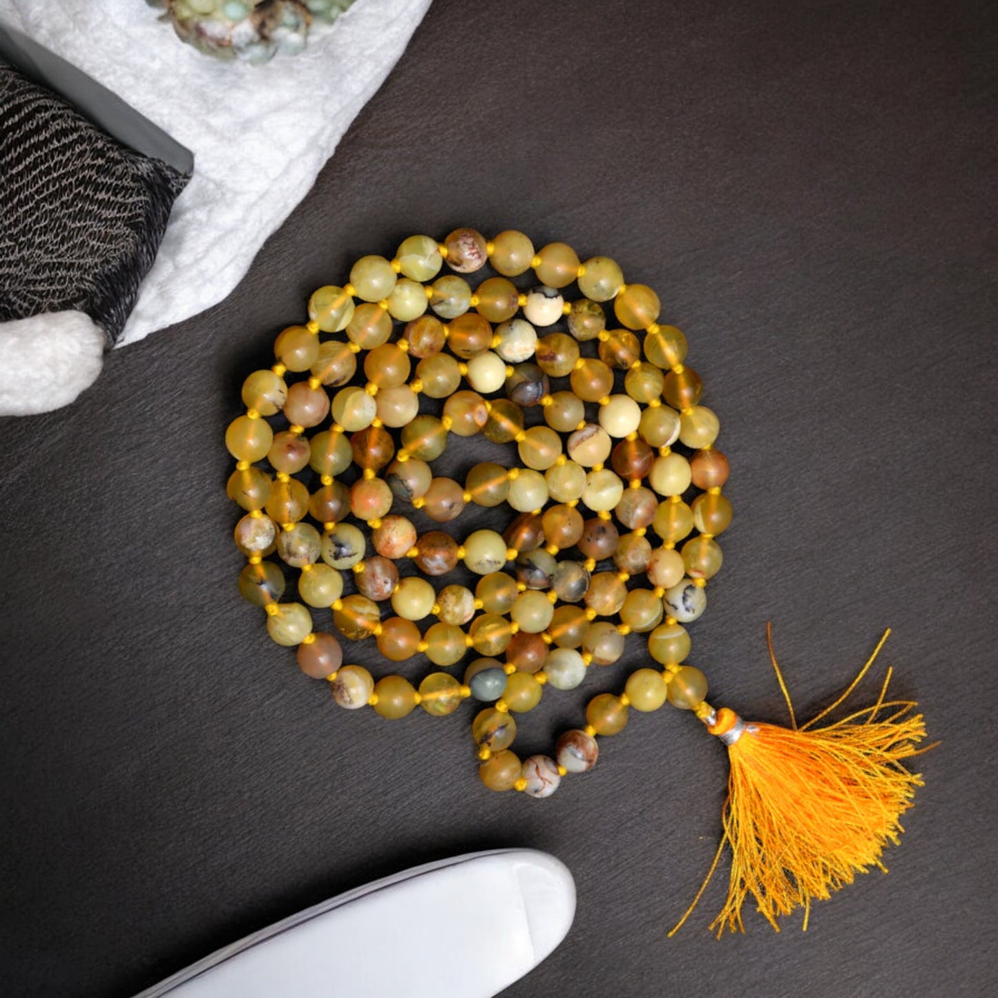 Yellow Opal Japa Mala - Ignite Creativity & Personal Power