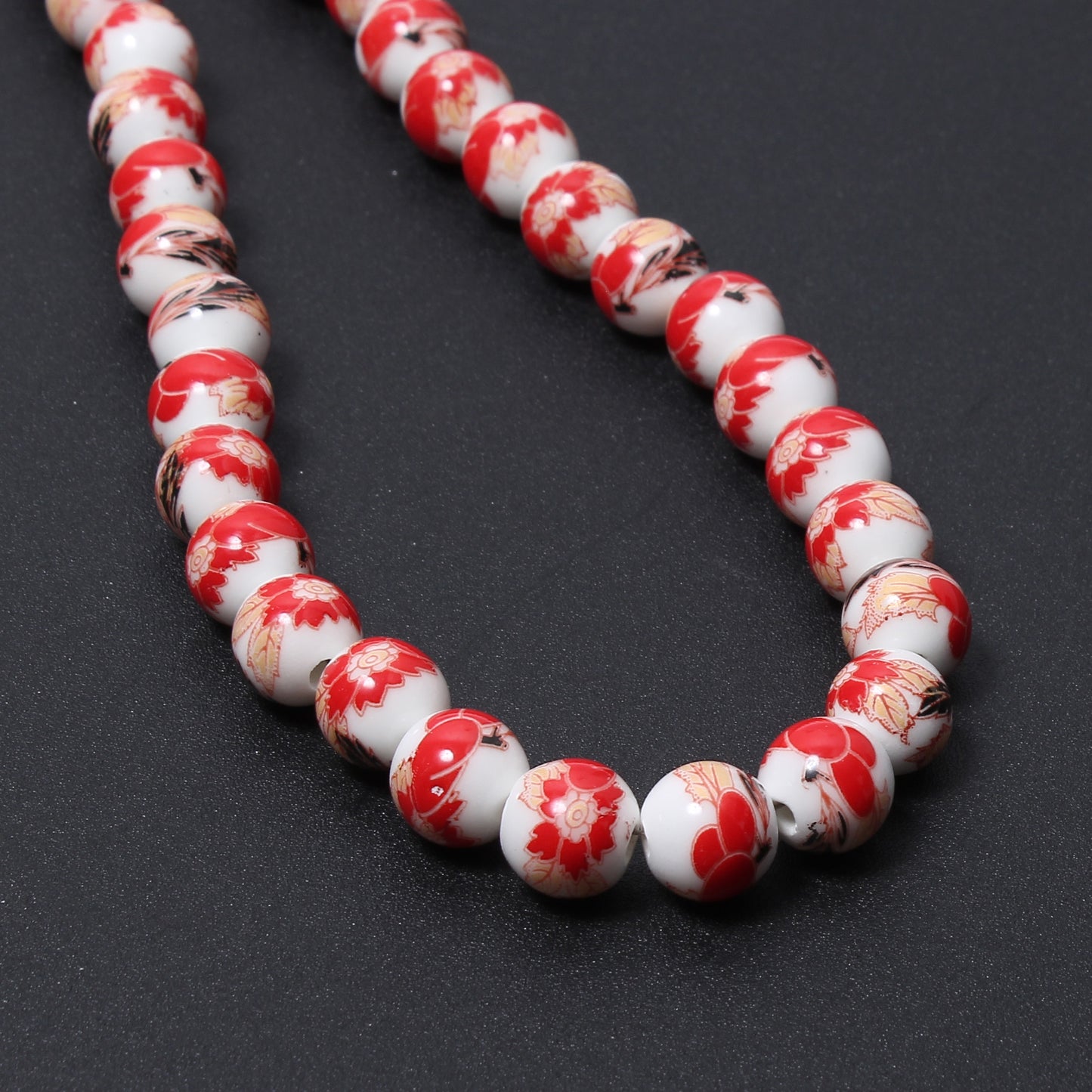 Ceramic Beads Necklace, 10mm Ceramic Smooth Round Beads Necklace, Ceramic Beaded Jewelry, Wholesale Price Porcelain Ceramic Jewelry