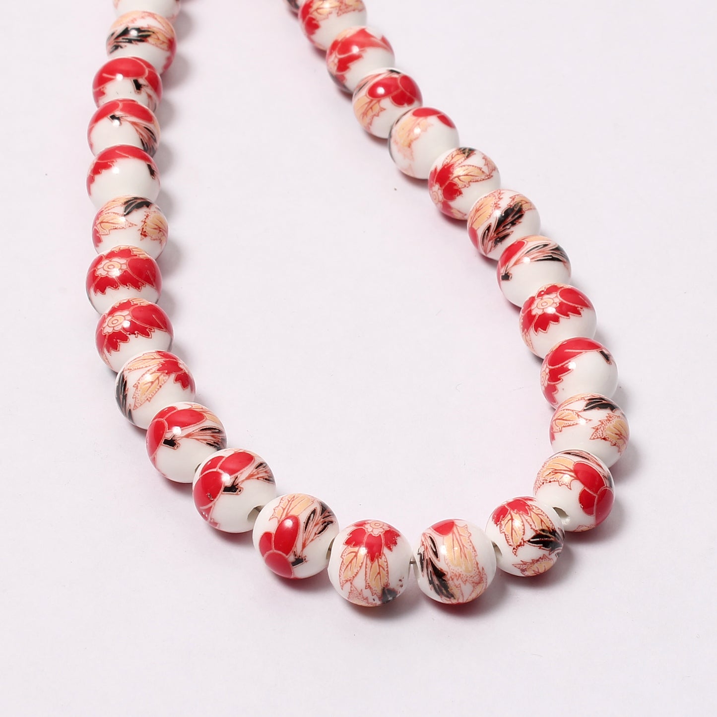 Ceramic Beads Necklace, 10mm Ceramic Smooth Round Beads Necklace, Ceramic Beaded Jewelry, Wholesale Price Porcelain Ceramic Jewelry