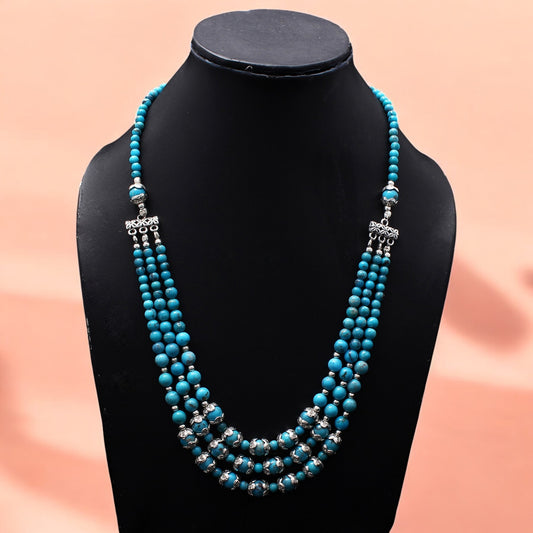 Natural Turquoise Beads Gemstone Necklace – Timeless Beauty & Healing Energy