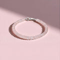 Captivating Rose Quartz Heishi Bracelet with 925 Silver Lock - A Jewelry Box Essential!
