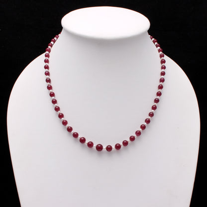 Natural Pearl and High Quality Ruby Beaded Necklace – Elegant Christmas Jewelry Gift