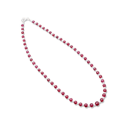 Natural Pearl and High Quality Ruby Beaded Necklace – Elegant Christmas Jewelry Gift