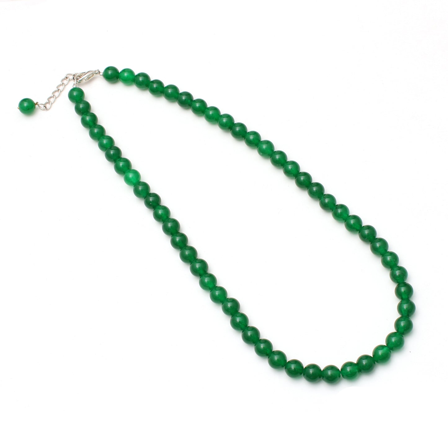 Green Onyx Beaded Smooth Round Gemstone Necklace