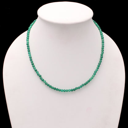 Green Onyx Beaded Smooth Round Gemstone Jewelry Necklace