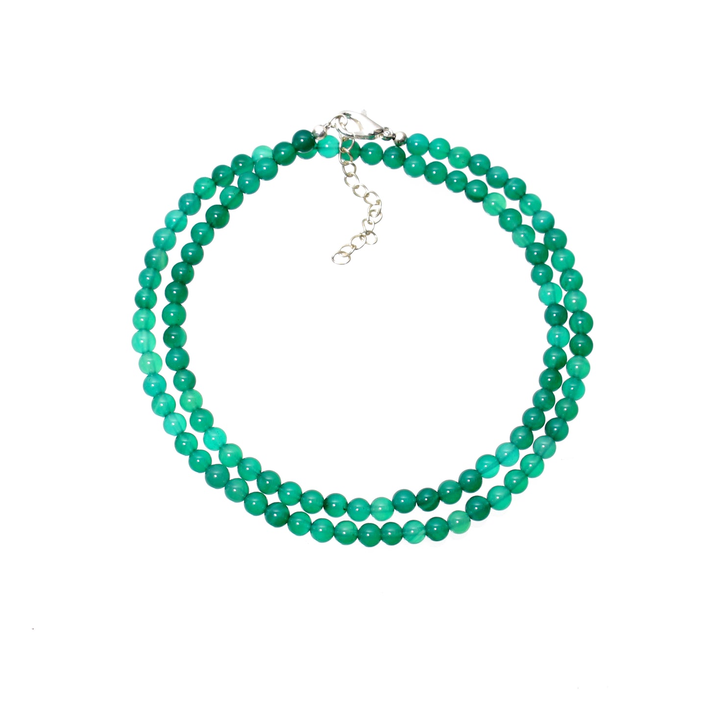 Green Onyx Beaded Smooth Round Gemstone Jewelry Necklace