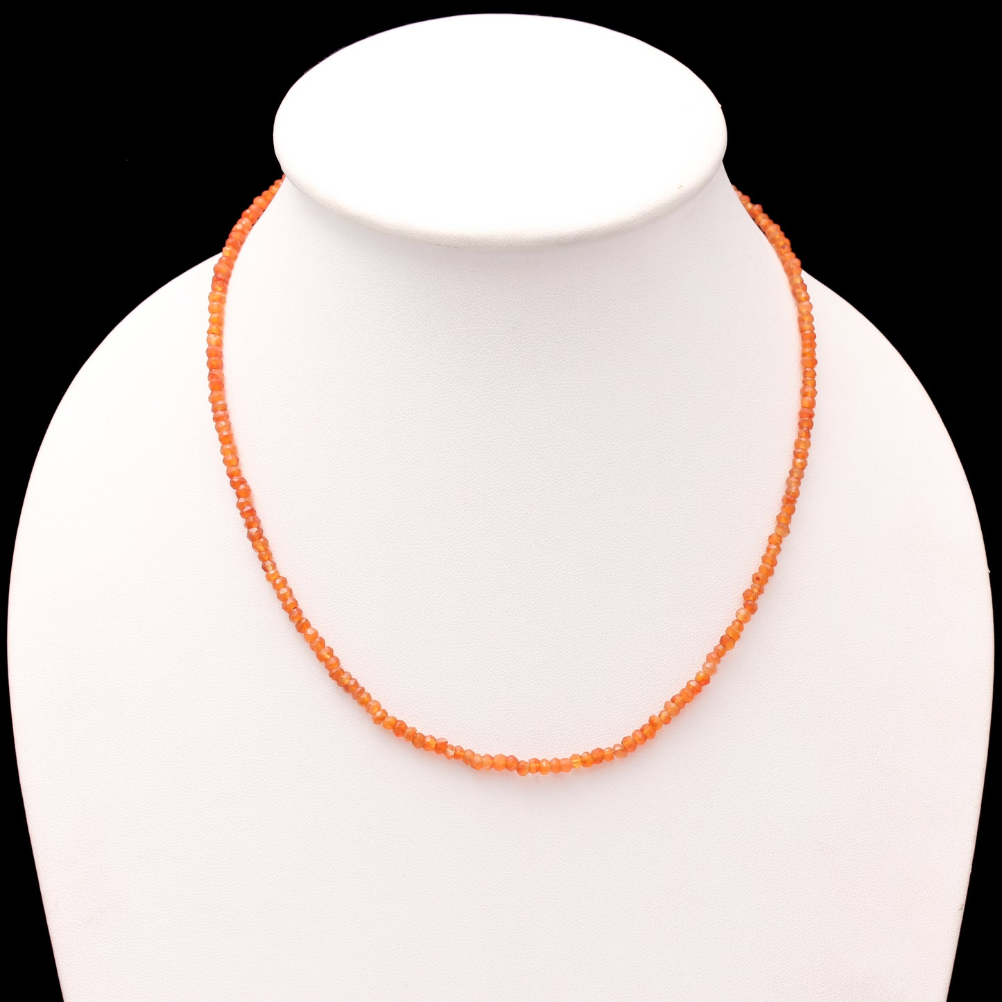 Orange Carnelian Gemstone Beaded Necklace