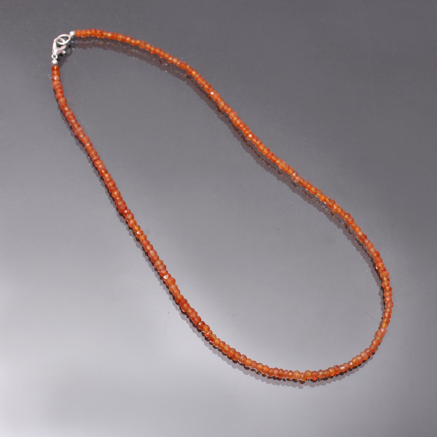 Orange Carnelian Gemstone Beaded Necklace