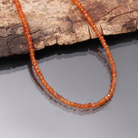 Orange Carnelian Gemstone Beaded Necklace