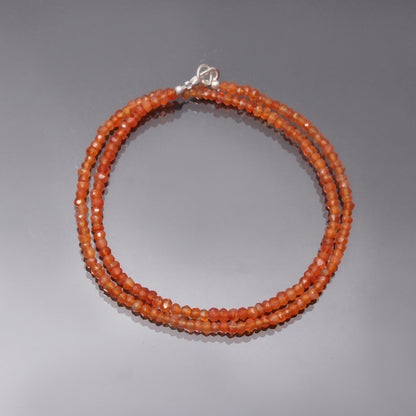 Orange Carnelian Gemstone Beaded Necklace