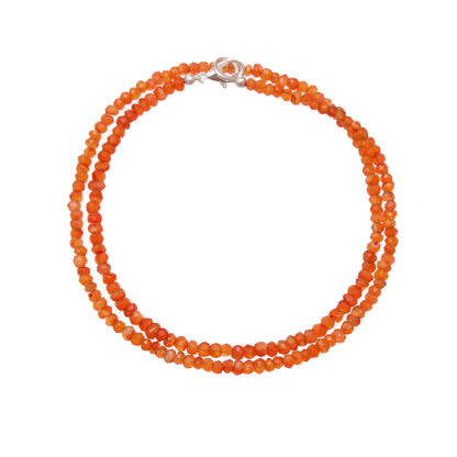 Orange Carnelian Gemstone Beaded Necklace