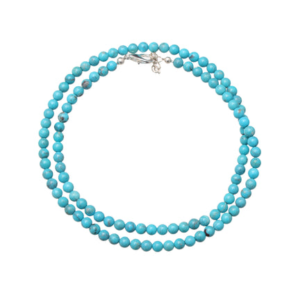 Genuine Natural Arizona Turquoise Beaded Necklace – Premium Blue Turquoise Jewelry for Protection, Luck & Everyday Style