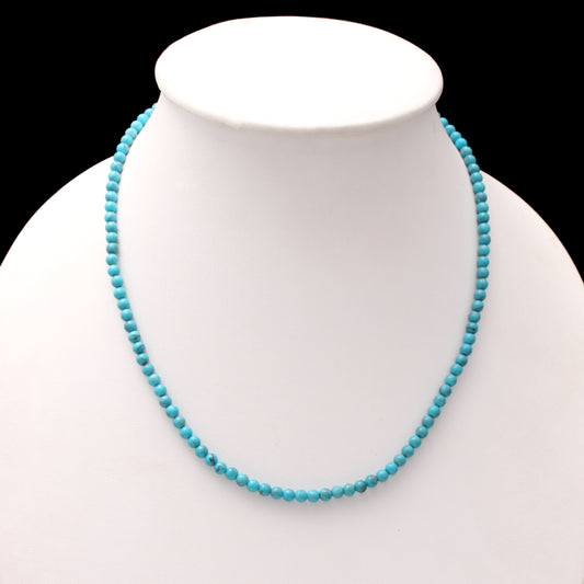 Genuine Natural Arizona Turquoise Beaded Necklace – Premium Blue Turquoise Jewelry for Protection, Luck & Everyday Style