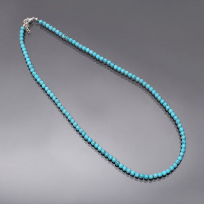 Genuine Natural Arizona Turquoise Beaded Necklace – Premium Blue Turquoise Jewelry for Protection, Luck & Everyday Style