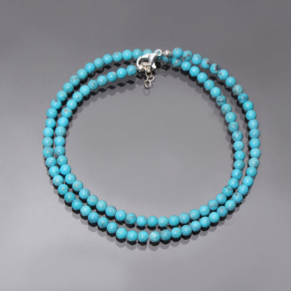 Genuine Natural Arizona Turquoise Beaded Necklace – Premium Blue Turquoise Jewelry for Protection, Luck & Everyday Style