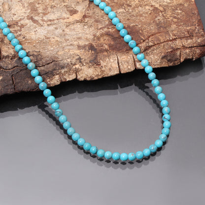 Genuine Natural Arizona Turquoise Beaded Necklace – Premium Blue Turquoise Jewelry for Protection, Luck & Everyday Style