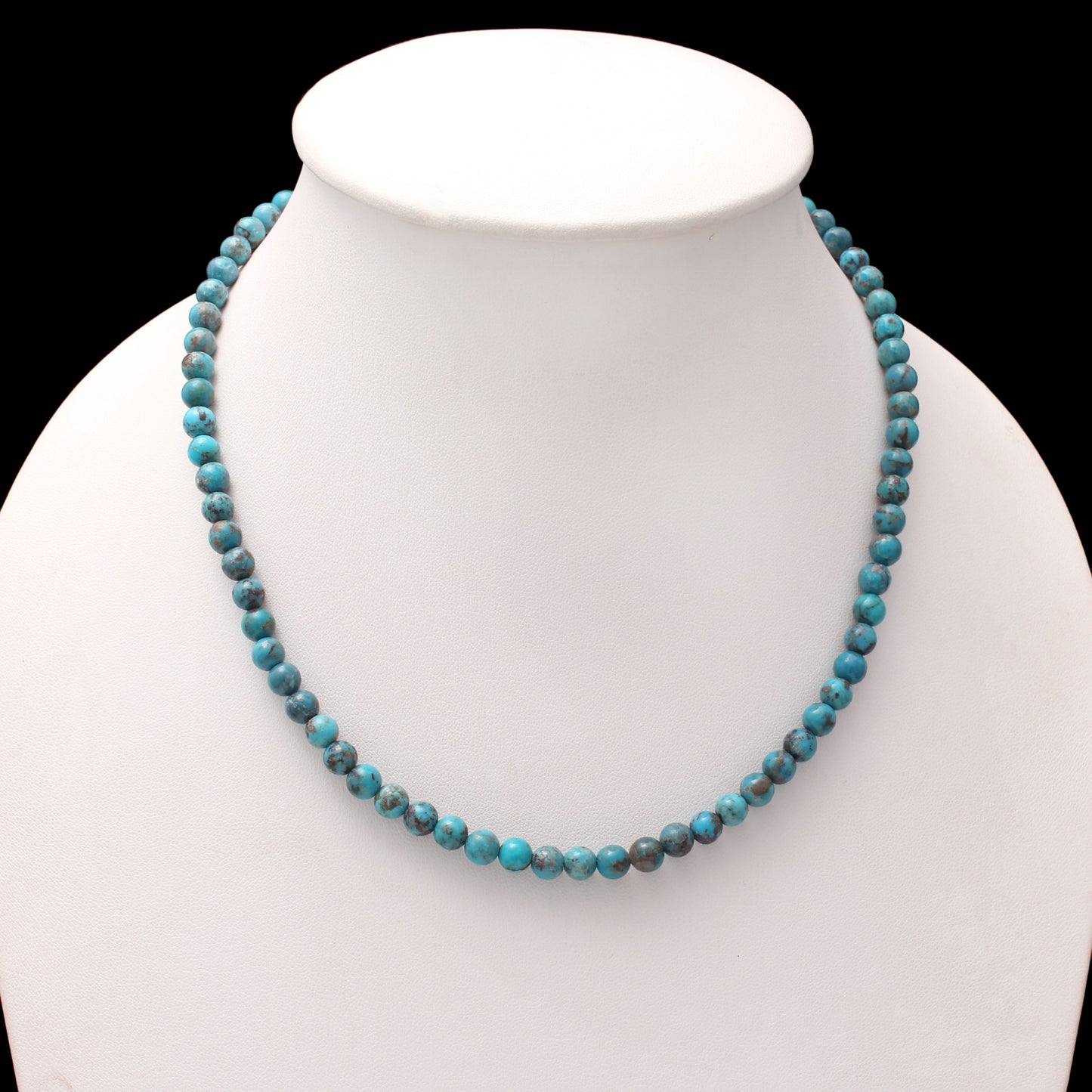 Authentic Arizona Turquoise Beaded Necklace – Natural Blue Turquoise Healing Stone Jewelry