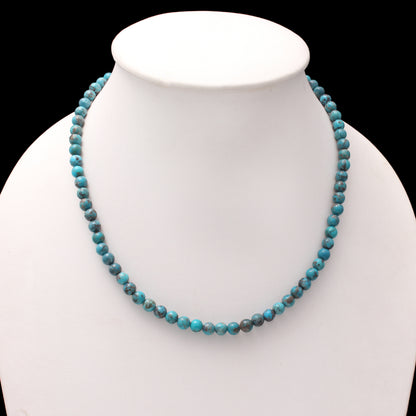 Authentic Arizona Turquoise Beaded Necklace – Natural Blue Turquoise Healing Stone Jewelry