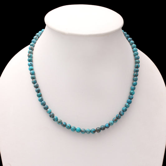 Authentic Arizona Turquoise Beaded Necklace – Natural Blue Turquoise Healing Stone Jewelry