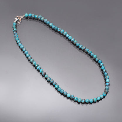 Authentic Arizona Turquoise Beaded Necklace – Natural Blue Turquoise Healing Stone Jewelry