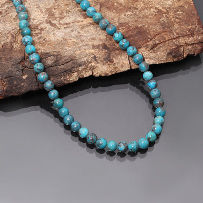 Authentic Arizona Turquoise Beaded Necklace – Natural Blue Turquoise Healing Stone Jewelry