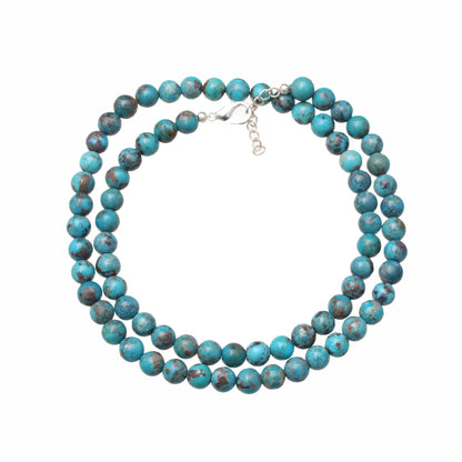 Authentic Arizona Turquoise Beaded Necklace – Natural Blue Turquoise Healing Stone Jewelry