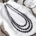 Natural Black Onyx Beads Gemstone Necklace – Elegance, Protection & Focus