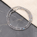 Natural Labradorite Faceted Cube Box Gemstone Necklace – Handmade Statement Jewelry