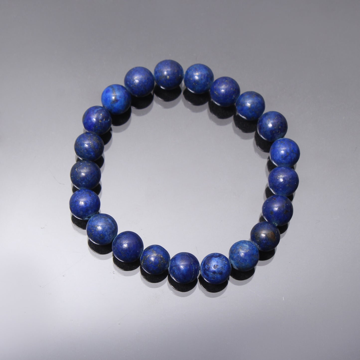 Natural Lapis Lazuli Smooth Round Streatch Bead Bracelet – Wisdom, Truth & Inner Peace | Handmade Stretchable Gemstone Jewelry
