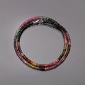 Multi Tourmaline Smooth Rondelle Beaded Gemstone Necklace