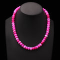 Natural Pink Opal Beaded Gemstone Necklace – Elegant Jewelry for Love, Healing & Peace