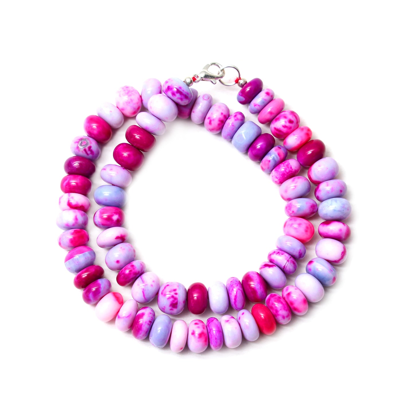 Purple Pink Candy Opal Necklace - Sweet Elegance