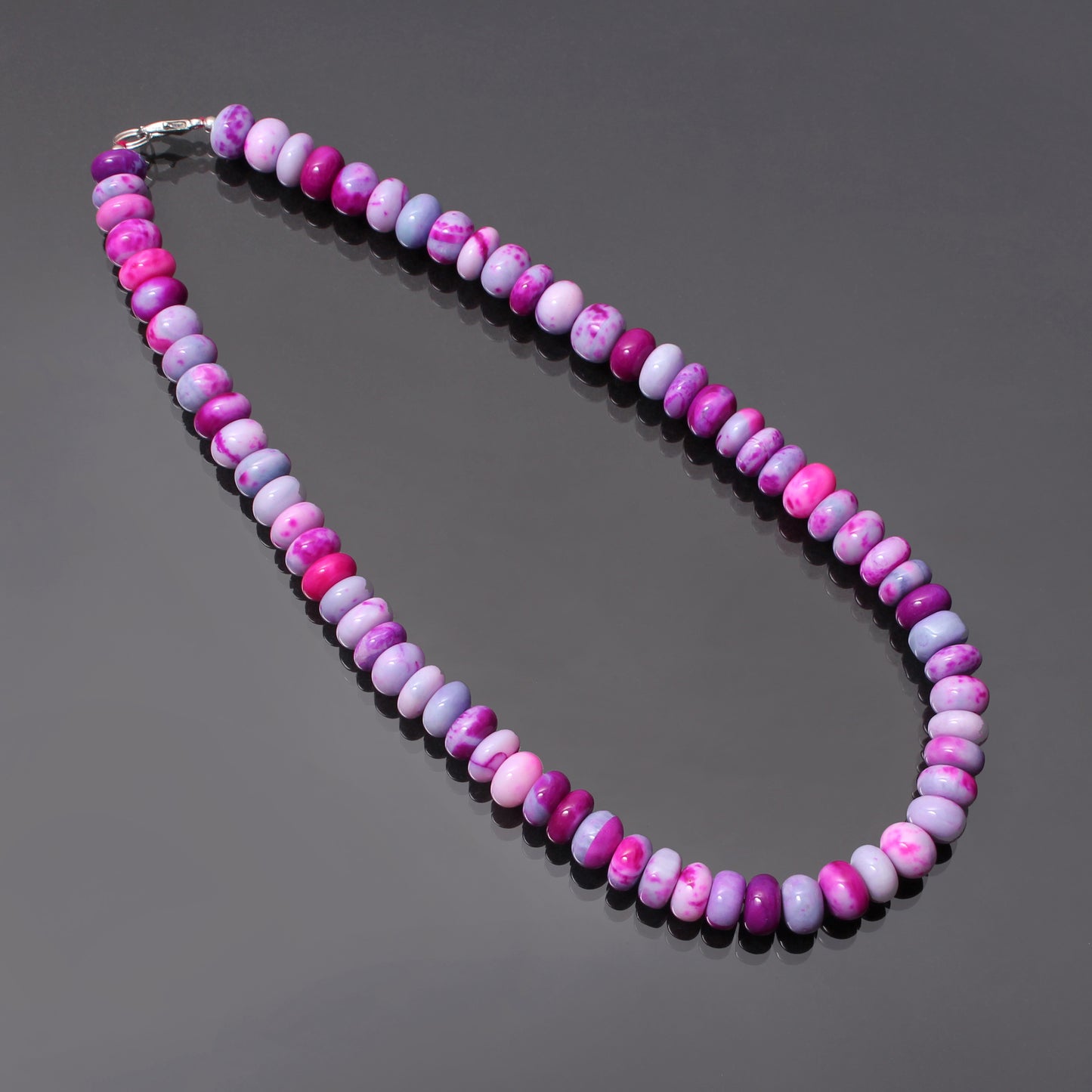 Purple Pink Candy Opal Necklace - Sweet Elegance