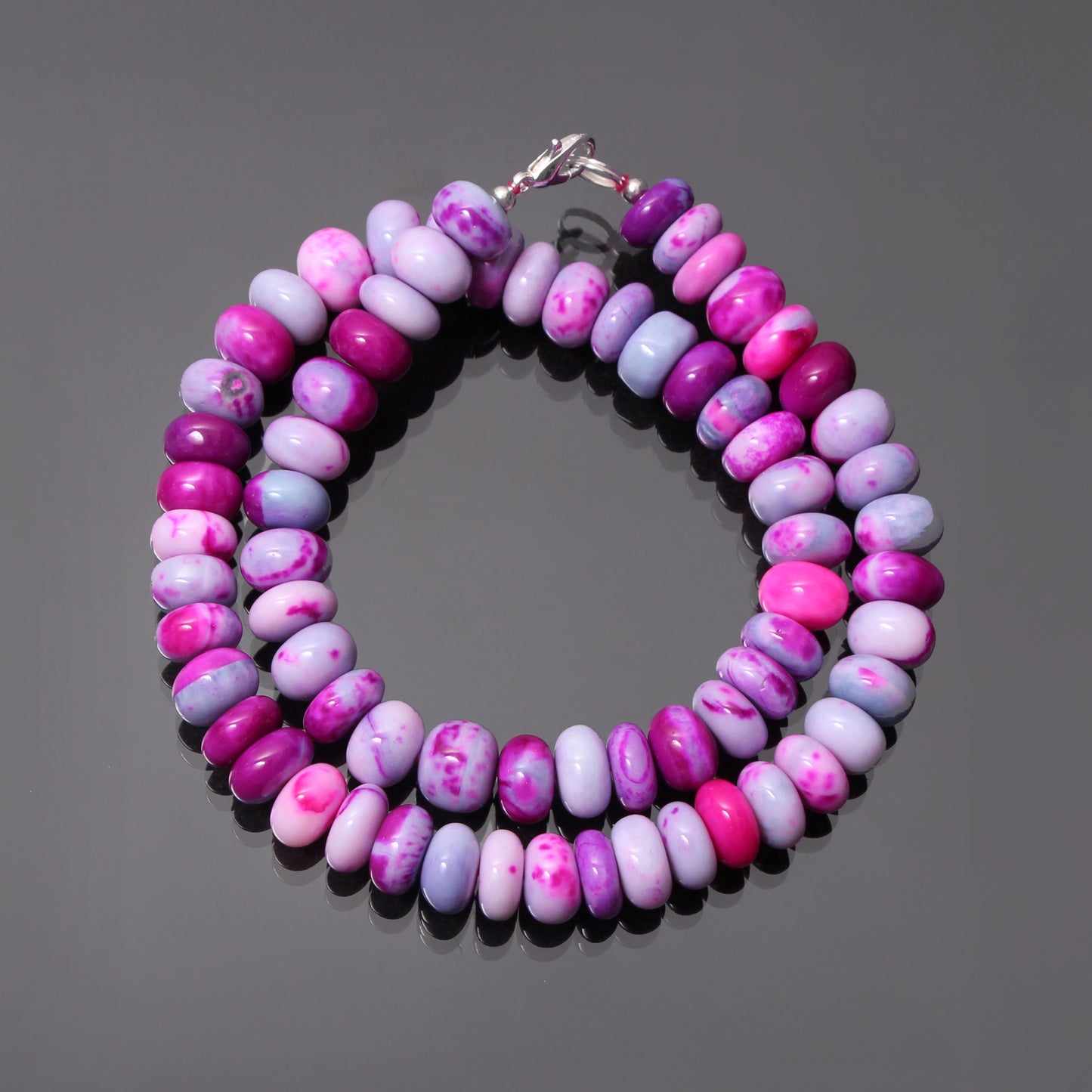 Purple Pink Candy Opal Necklace - Sweet Elegance