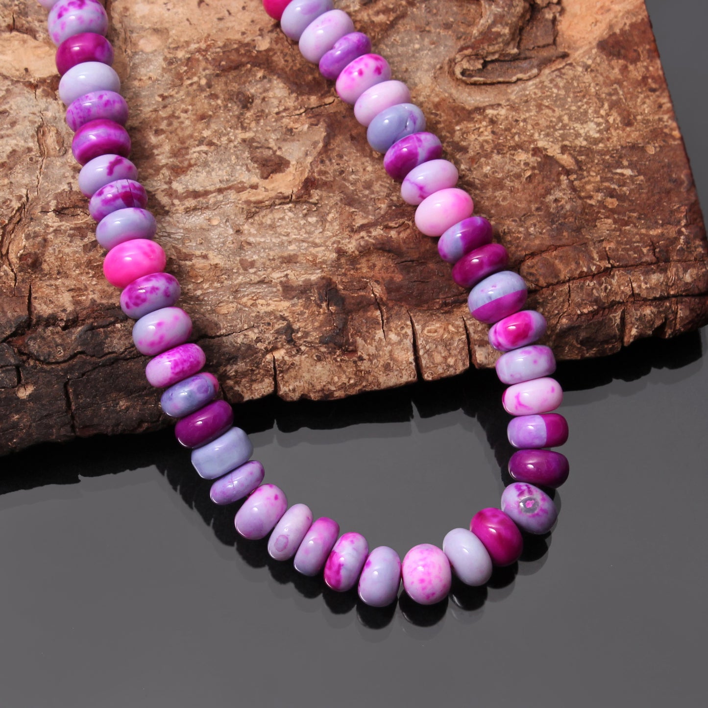 Purple Pink Candy Opal Necklace - Sweet Elegance