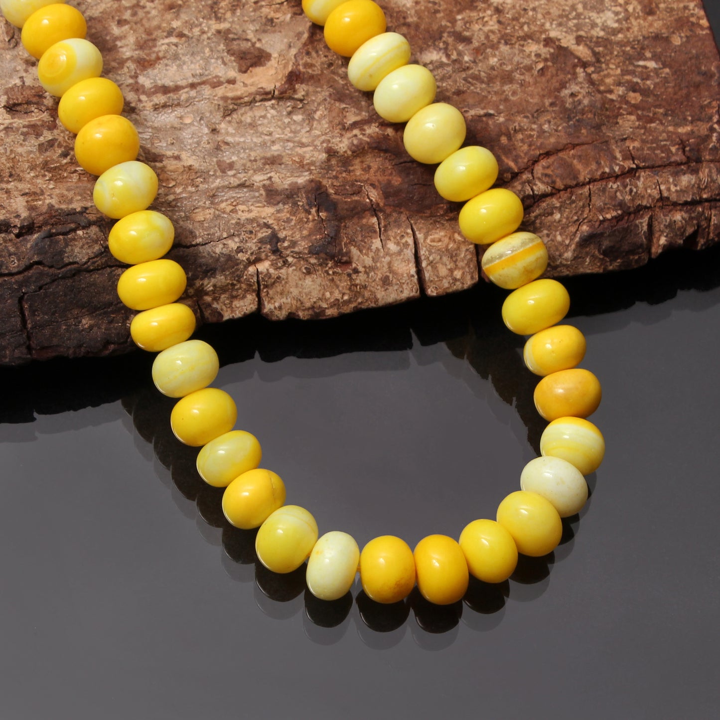 Radiant Yellow Opal Beaded Necklace - Nature's Glow