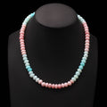 Natural Pink-Blue Opal Beads Gemstone Necklace – Elegant Jewelry for Love, Peace & Creativity