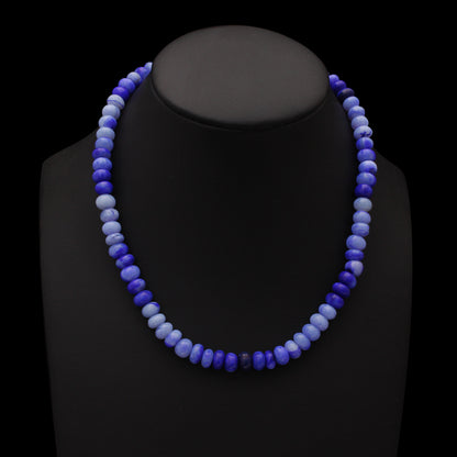 Violet Purple Opal Unisex Necklace, Candy Opal Beaded Necklace, Gift For Husband