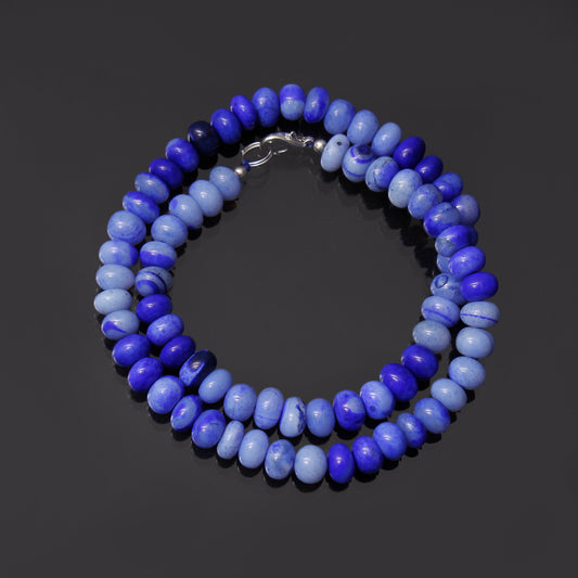 Blue Opal Beaded Necklace - Regal Elegance