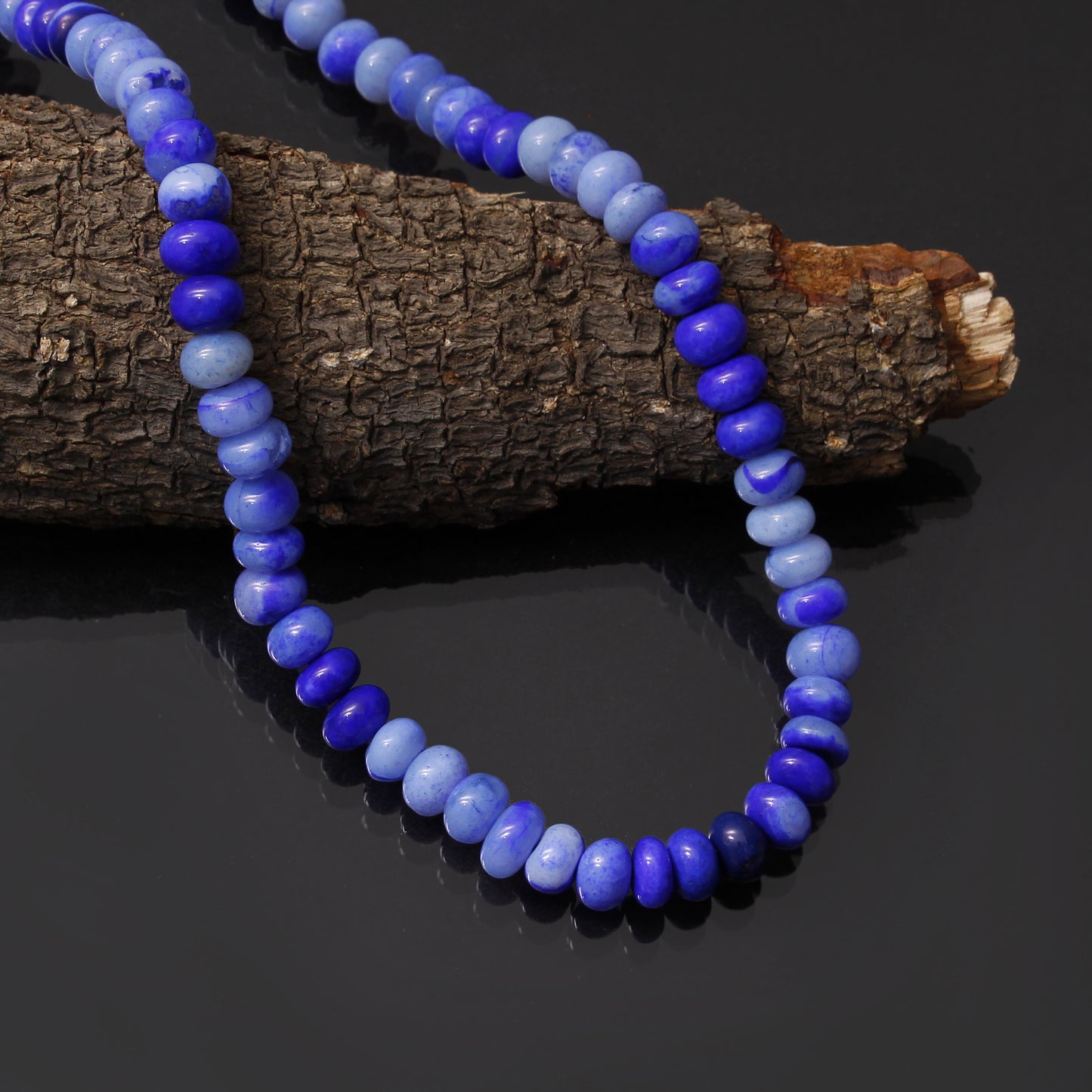 Blue Opal Beaded Necklace - Regal Elegance