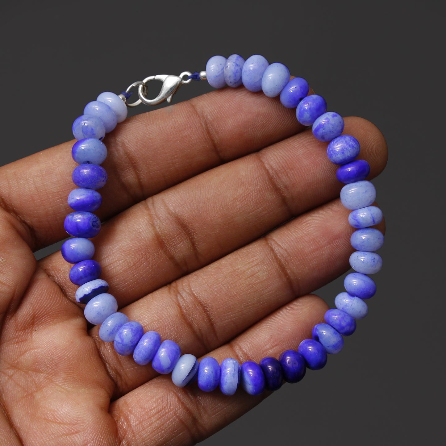 Purple-Blue Opal Beaded Bracelet