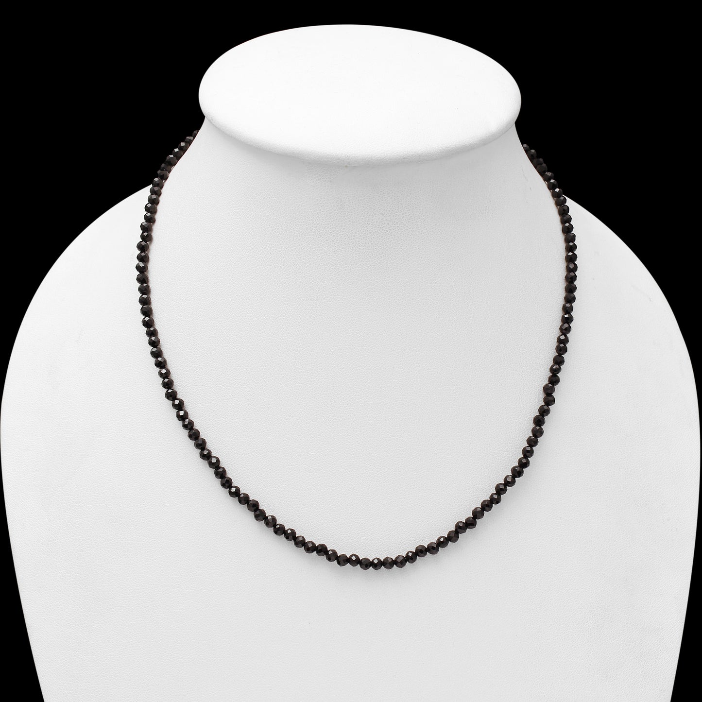 Natural Black Spinel Faceted Beaded Necklace – Elegant Gemstone Jewelry