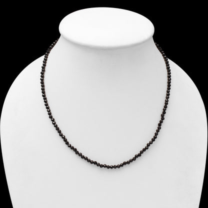 Natural Black Spinel Faceted Beaded Necklace – Elegant Gemstone Jewelry