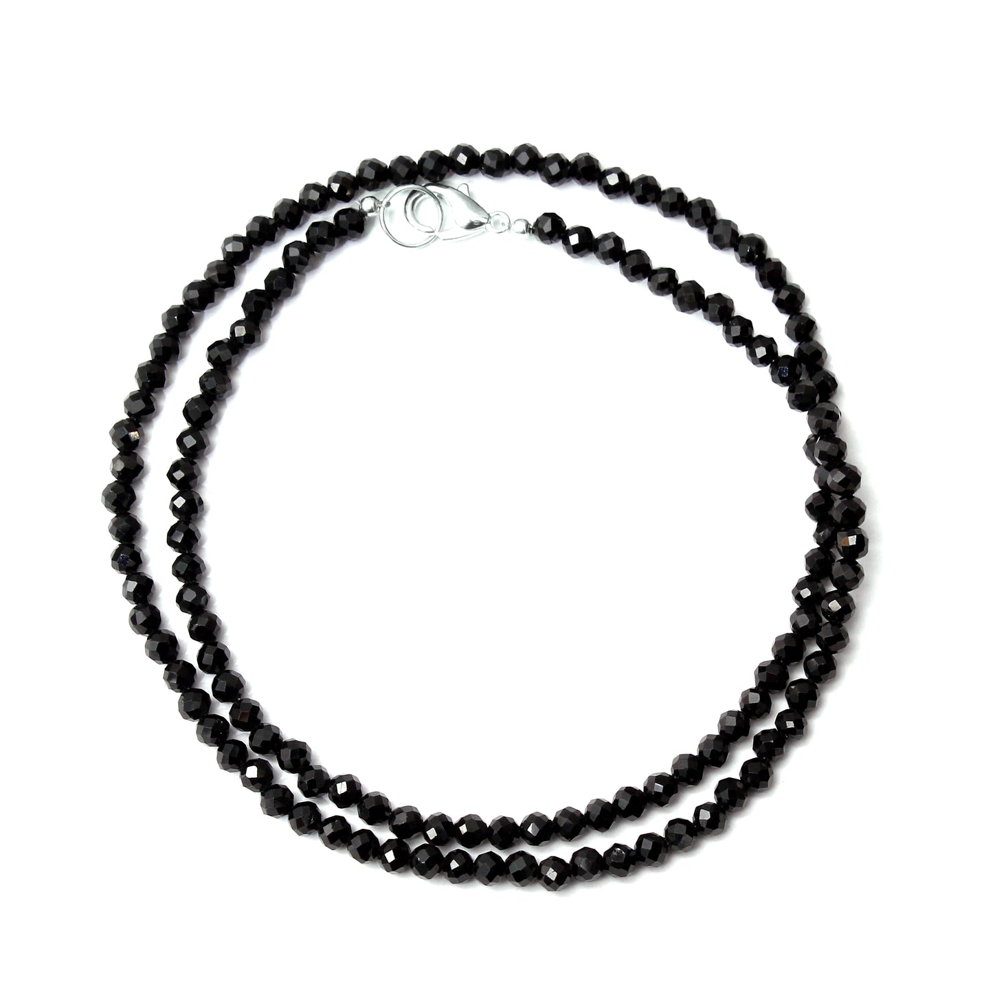 Natural Black Spinel Faceted Beaded Necklace – Elegant Gemstone Jewelry