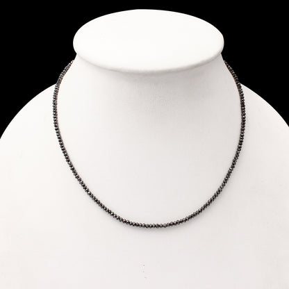 Natural Black Diamond Beaded Necklace,